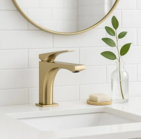 BATERIA UMYWALKOWA JOE ZŁOTA SZCZOTKOWANA NISKA