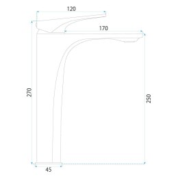 BATERIA UMYWALKOWA JOE ZŁOTA SZCZOTKOWANA WYSOKA