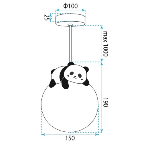 Lampa sufitowa wisząca panda G162-1CP