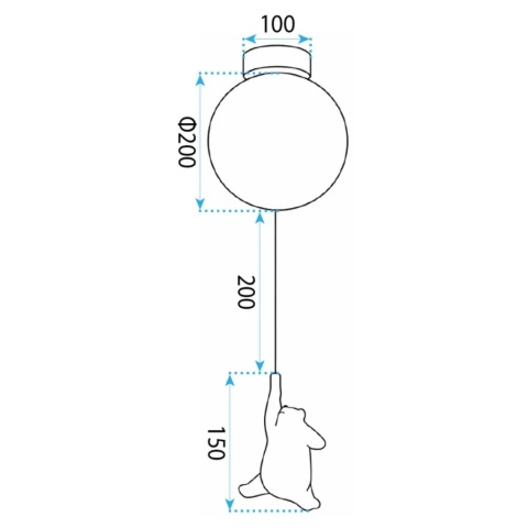 Lampa sufitowa plafon miś G167-1CP