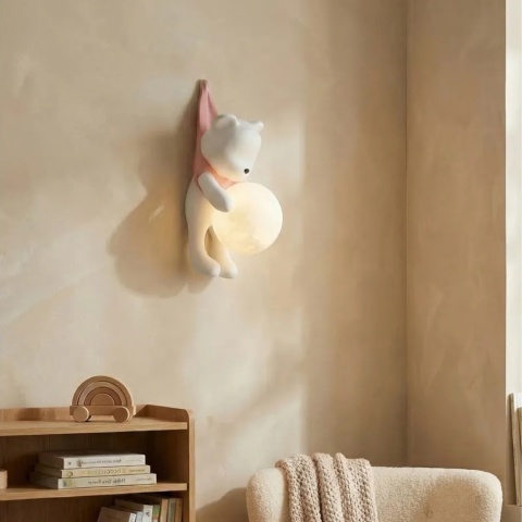 Lampa ścienna kinkiet miś w różowej koszulce G168-1W