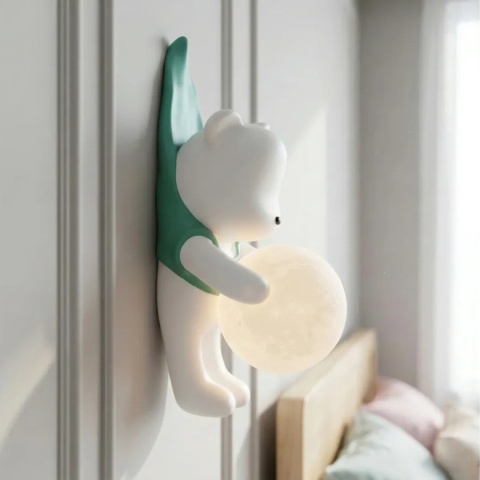 Lampa ścienna kinkiet miś w niebieskiej koszulce G169-1W