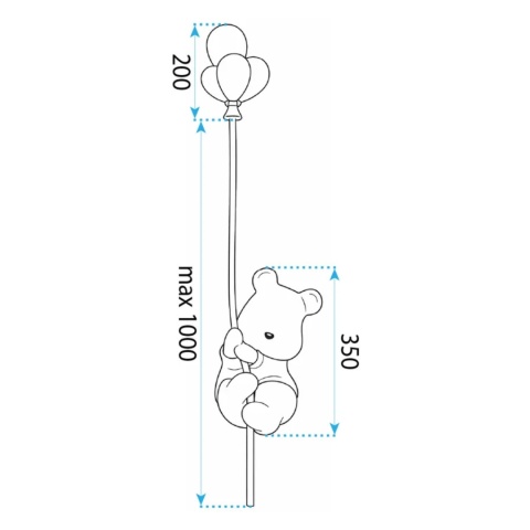 Lampa ścienna kinkiet miś G170-W