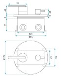 ZESTAW NATRYSKOWY POD JS-1180BRG ONTARIO MIEDŹ SZC