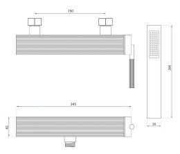 BATERIA PRYSZNICOWA JS-B34804G ARGON ZŁOTA