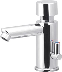 Bateria umywalkowa czasowa z regulacją temperatury - bez zamknięcia odpływu