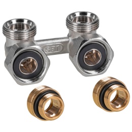 Zawór przyłączeniowy kątowy do instalacji dwururowych COMAP 1/2''x3/4''