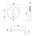 BATERIA WANNOWA PODTYNKOWA LUNGO TYTAN + BOX