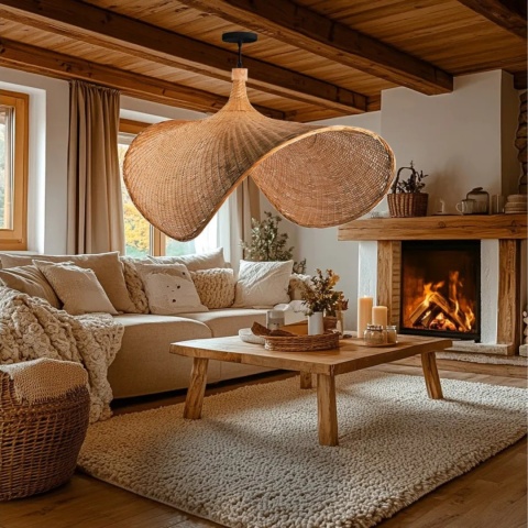 Lampa wisząca bambusowa APP1641-1CP 50 cm
