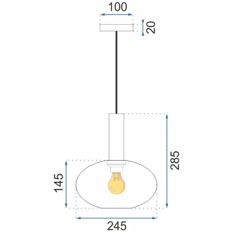 Lampa sufitowa, wisząca, szklana APP465-1CP zielona
