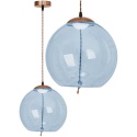 Lampa LED sufitowa, wisząca, szklana APP445-CP niebieska