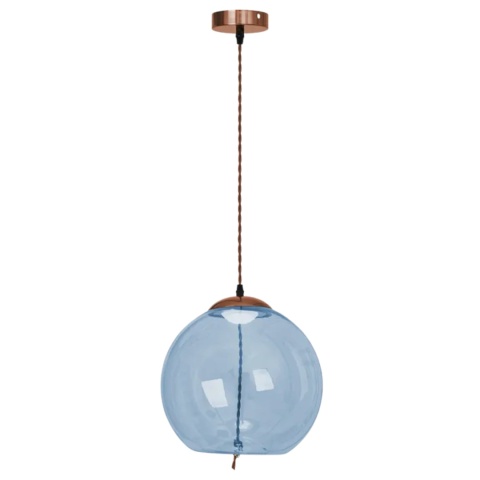 Lampa LED sufitowa, wisząca, szklana APP445-CP niebieska