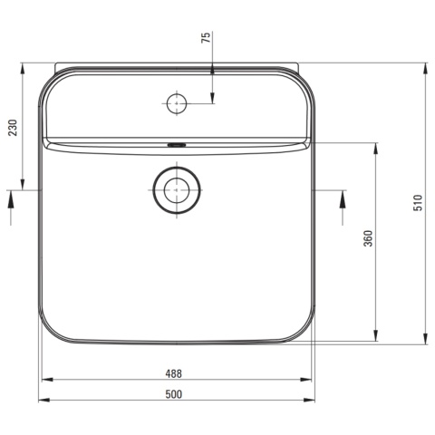 Umywalka ceramiczna nablatowa/ścienna z miejscem na baterię Deante HIACYNT