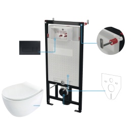 Zestaw WC Deante SILIA (miska, deska, stelaż, przycisk)