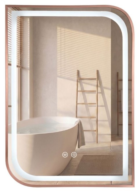 LUSTRO LED ZONE 70X50 BRUSH ROSE GOLD