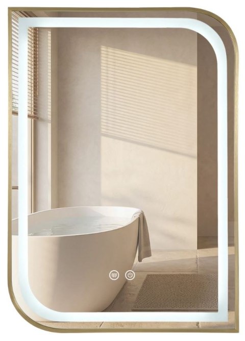 LUSTRO LED ZONE 80X60 BRUSH GOLD