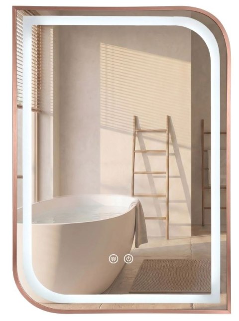 LUSTRO LED ZONE 80X60 BRUSH ROSE GOLD