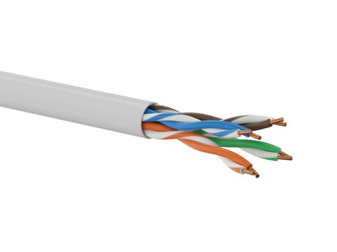 Kabel U/UTP kat.5e, sieciowy, skrętka, PVC, Eca 4PR, 1Gb/s, gwarancja 10 lat, szary, 305m - Q-LANTEC