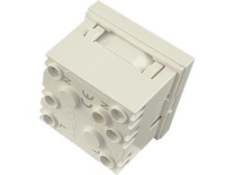 Modułowe gniazdo elektryczne 2P+Z, 45x45, standardowe - przystosowane do budowy gniazd modułowych wielokrotnych. ALANTEC