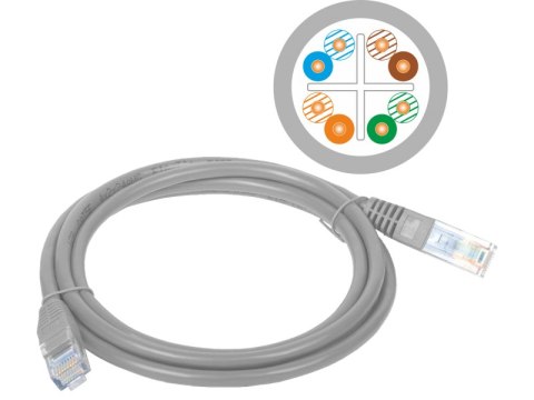 Patch-cord U/UTP kat.6 PVC 1.0m szary ALANTEC