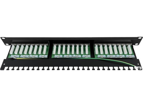 Patch panel 1U/19 cali STP ekranowany 24 porty kat. 5E złącza LSA półka montażowa Q-LANTEC