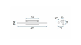 Kinkiet Led APP361-1W 40CM CHROME