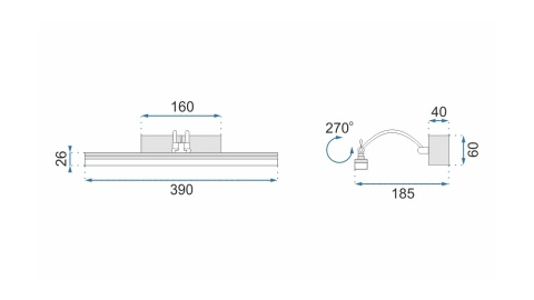 Kinkiet Led APP372-1W 40CM CHROME