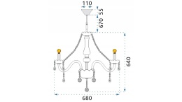 Lampa 300750 kryształowa 8-ramienna