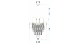 Lampa kryształowa złota 312358