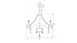 Lampa 392183 kryształowa 6-ramienna