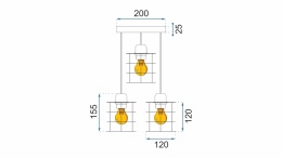 Lampa sufitowa potrójna 392204
