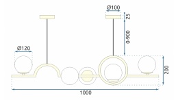 Lampa APP1023-5CP Złota