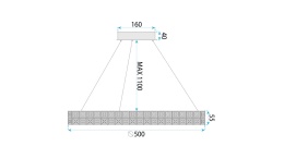Lampa MS005-CP 50CM Chrome