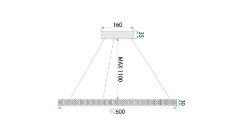 Lampa MS010-CP 59CM Chrome