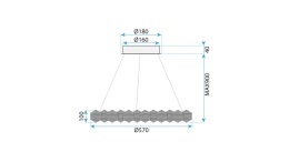 Lampa MS017-CP 57CM Chrome