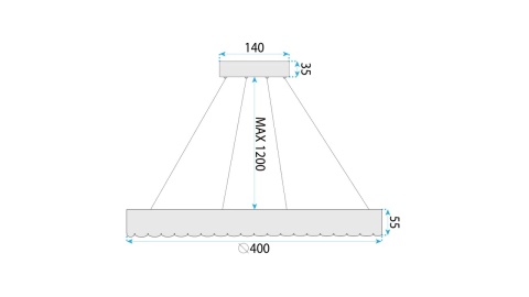Lampa MS018-CP 40CM Rose Gold
