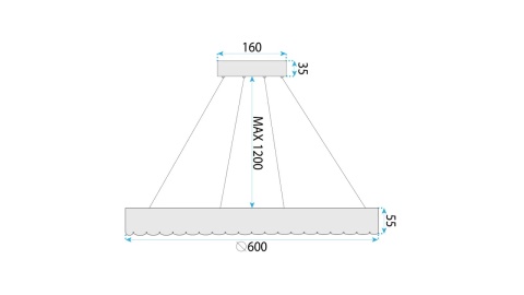 Lampa MS019-CP 60CM Rose Gold