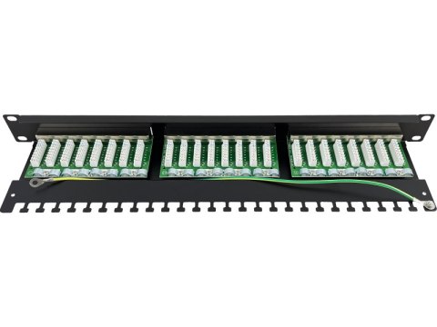 Patch panel 1U/19 cali STP ekranowany 24 porty kat. 6 złącza LSA półka montażowa Q-LANTEC