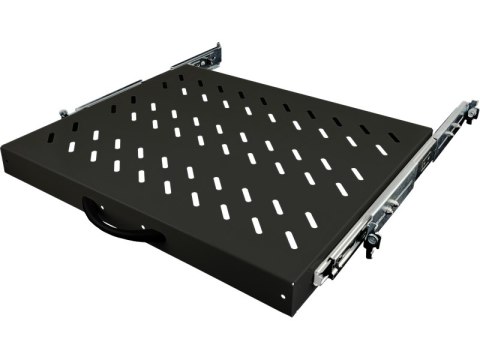 Półka wysuwana 19" 1U głęb. 370mm, kolor czarny, 4 punkty mocowania ALANTEC