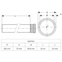 Rura Geberit Silent DN75 L250