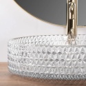 Umywalka nablatowa REA CRISTAL 39 cm transparentna