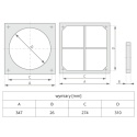Żaluzja wentylacyjna 300 mm PCV RAL7035