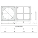 Żaluzja wentylacyjna 560 mm PCV RAL7035