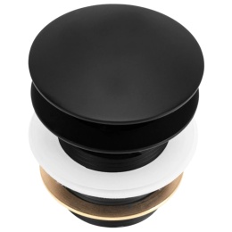Czarny korek uniwersalny do wanny REA