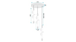 Lampa G009-3CPR White Gold