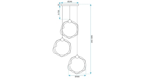 Lampa G012-3CPR Round White Gold