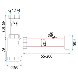 Syfon butelkowy niski REA HC2
