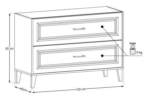 Szafka pod umywalkę 120cm 2 szuflady