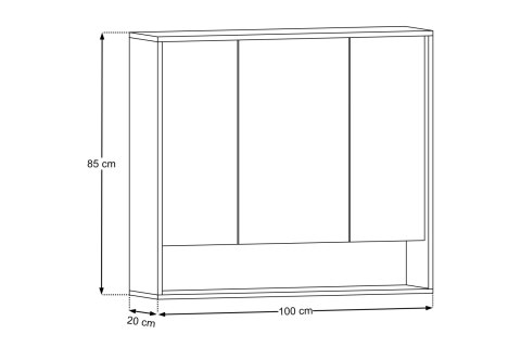 Szafka z Lustrem 100cm 3 Drzwi