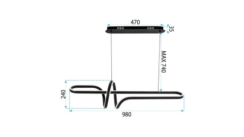 Lampa G038-CP Black